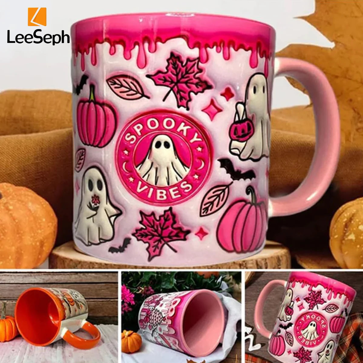 Leeseph Halloween Mug, Trick or Treat Halloween Pumpkin Cute Ghost