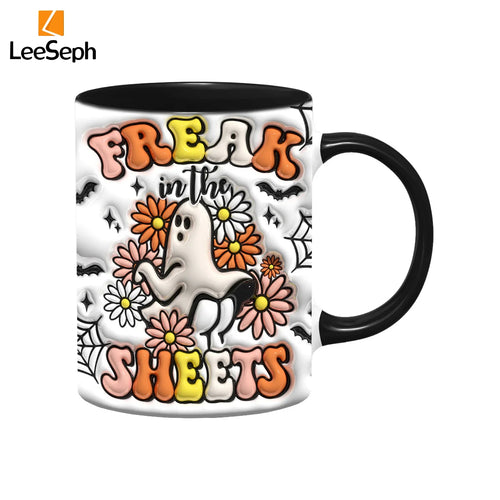 Leeseph Halloween Mug, Trick or Treat Halloween Pumpkin Cute Ghost