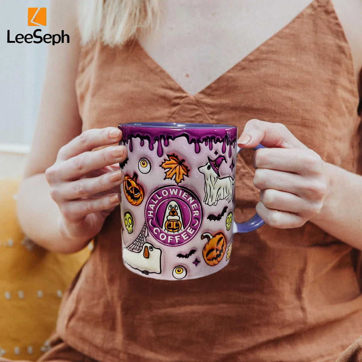 Leeseph Halloween Mug, Trick or Treat Halloween Pumpkin Cute Ghost