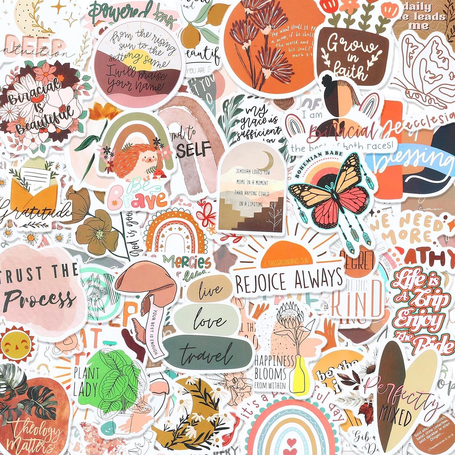 Bible Verse Stickers, Inspirational Christian, Boho Bible Prayer Board, Religious Faith Phrase Stickers Study Supplies For Journaling Scrapbook,