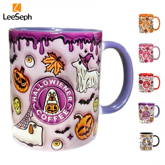 Leeseph Halloween Mug, Trick or Treat Halloween Pumpkin Cute Ghost